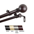 Central Design Central Design 100-01-996-D Globus 1 in. Double Curtain Rod; 120-170 in. - Mahogany 100-01-996-D